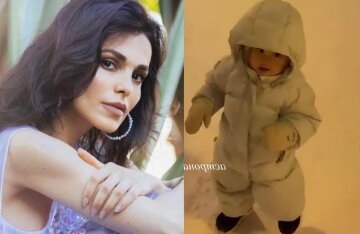 Sati Kazanova stopped hiding her one-year-old daughter's face.