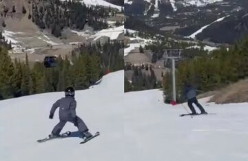 "My Boys." Meghan Markle showed Prince Harry and their son Archie skiing.