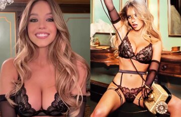 Sydney Sweeney poses in lingerie to celebrate the launch of her brand.