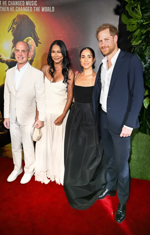 Брайан Роббинс, Трейси Джеймс, Меган Маркл и принц Гарри/Фото: Jason Koerner/Getty Images for Paramount Picture