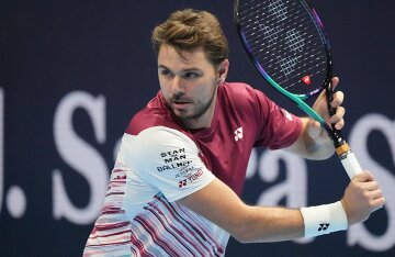 Stan Wawrinka during a match at the Swiss Indoors in Basel