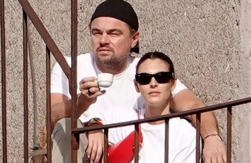 Leonardo DiCaprio on holiday in Italy with Vittoria Ceretti and his mother