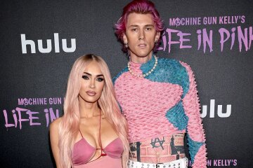 Megan Fox and Machine Gun Kelly, with whom she is expecting a child, have split up after she found "something" on his phone