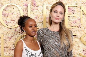 Angelina Jolie Attends Golden Globe Awards With Daughter Zahara