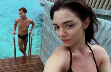 Evgenia Medvedeva shared a photo with her fiancé from a romantic trip to the Maldives.