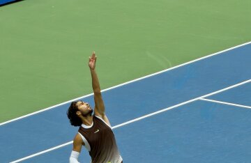 Carlos Alcaraz in action at the 2026 US Open