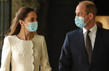 Kate Middleton in a white dress and Prince William visited Westminster Abbey, where their wedding took place