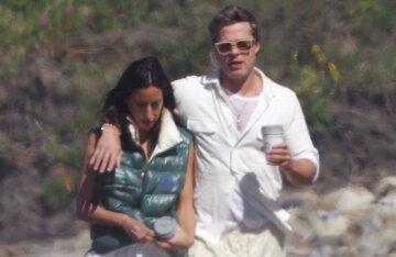 Brad Pitt and Ines de Ramon spotted on the beach in California
