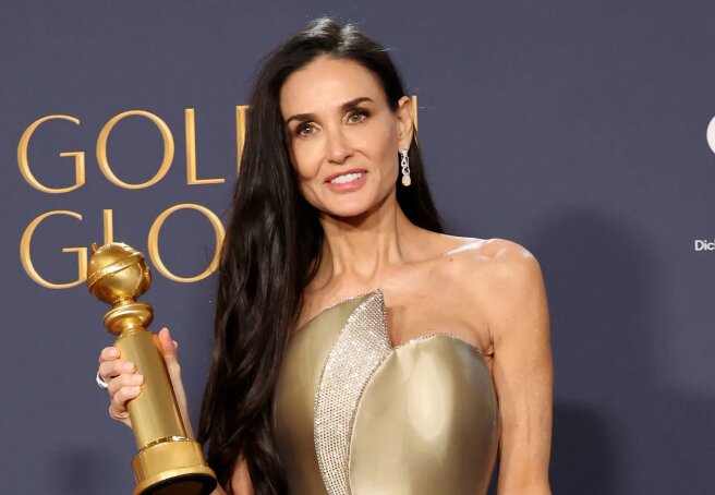 Demi Moore Called to 'Cancel' and Strip Golden Globe Over Video of Her Kissing 15-Year-Old Actor