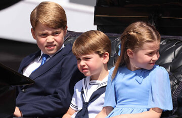 Kate Middleton with her children and other members of the royal family attended the parade in honor of Elizabeth II