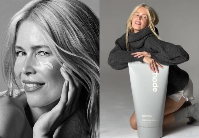 54-year-old Claudia Schiffer stars in Hailey Bieber's brand ad