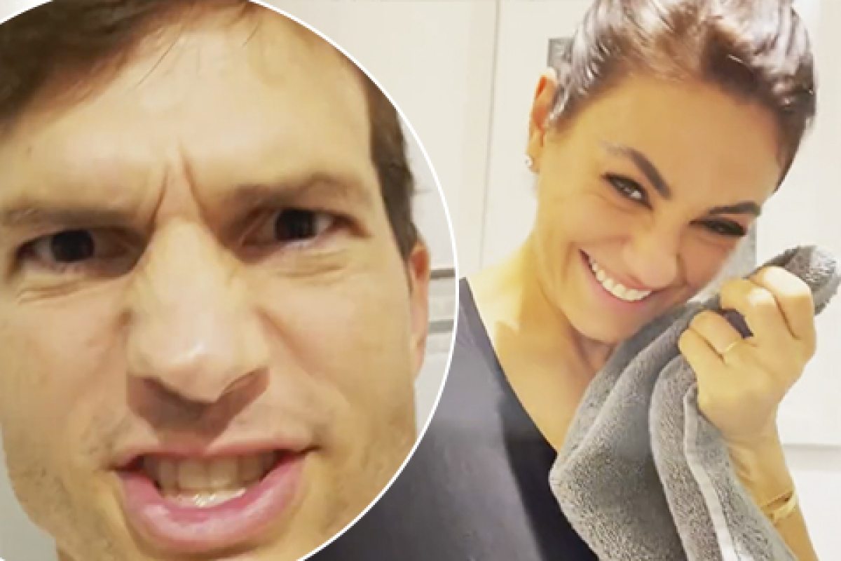 Mila Kunis and Ashton Kutcher made a funny video from the bathroom